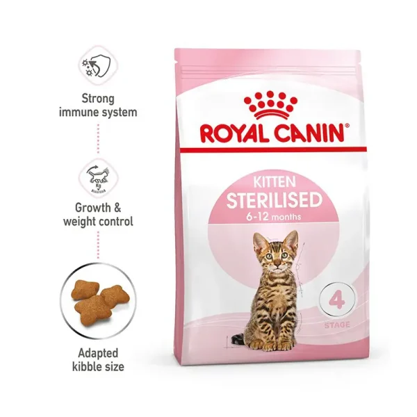 غذای خشک بچه گربه عقیم شده رویال کنین Royal Canin Kitten Sterilised وزن 2 کیلوگرم 4087787
