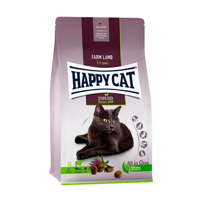 غذای خشک گربه هپی کت با طعم گوشت بره HappyCat Sterilised Lamb وزن 10 کیلوگرم 4087848
